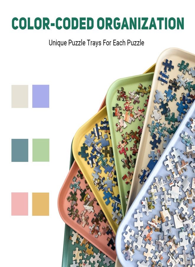 Nariolar 16.9" x 12" Extra-Large Puzzle Sorting Trays Stackable, 6 Pack Puzzle Sorter for Sorting 2000/3000/5000 Puzzle Pieces - Image 4