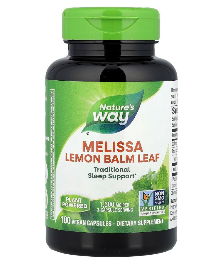 Melissa Lemon Balm Leaf 100 Vegan Capsules (500 mg per Capsule)