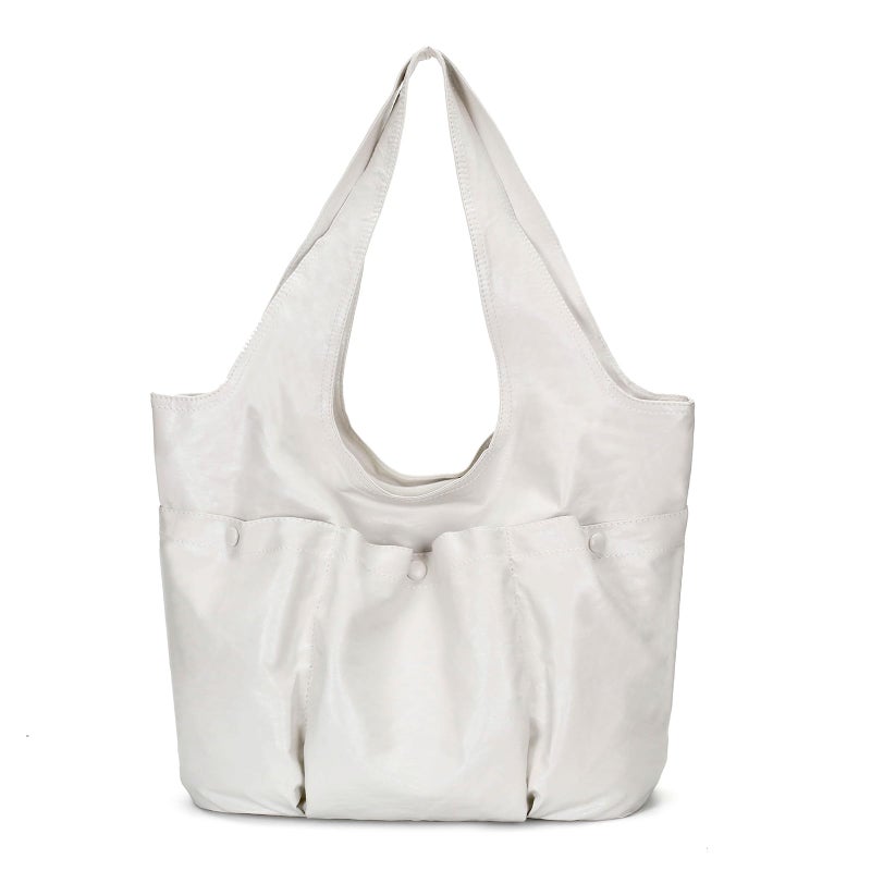 Herald Vegan Leather Large Hobo Bags for Women, Slouchy Shoulder Bag Tote Handbag Purses with Multi-Pocket (White) - Image 1