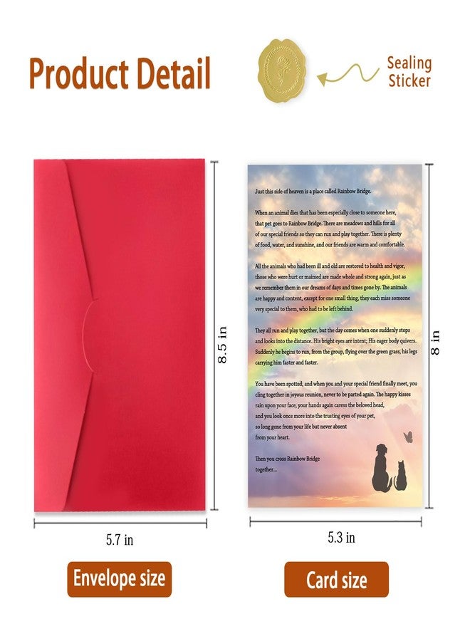 ICOOLYI Rainbow Bridge Pet Sympathy Card – Heartfelt Memorial Card for Dog, Cat, or Any Beloved Animal, Perfect for Pet Owners - Image 2