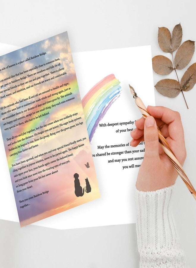 ICOOLYI Rainbow Bridge Pet Sympathy Card – Heartfelt Memorial Card for Dog, Cat, or Any Beloved Animal, Perfect for Pet Owners - Image 3