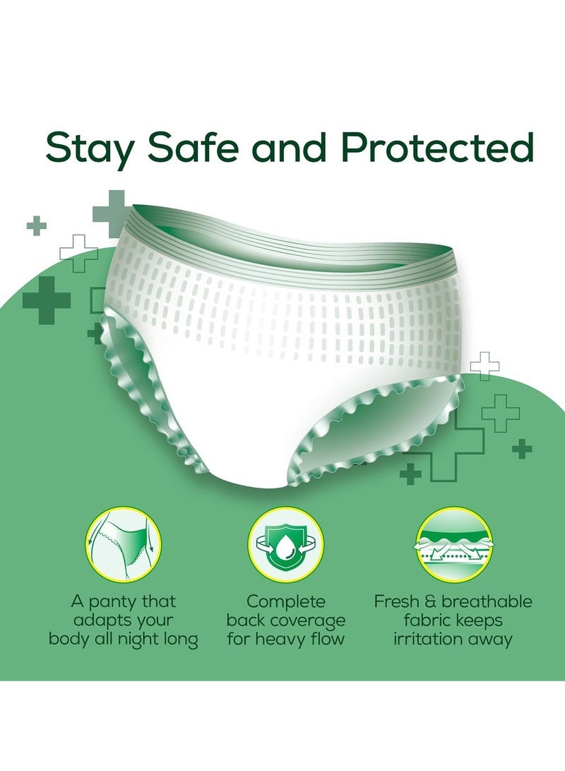 عشية أي وقت مضى ايفريف اللباس الداخلي المضاد للبكتيريا للفتيات والنساء ، (XL-XXL) ، 10 قطع ، تغطية ليلية 360 درجة ، خال من البكتيريا بنسبة 99.9٪ ، امتصاص عالي للتدفق الكثيف ، لباس داخلي بعد الولادة - Image 5