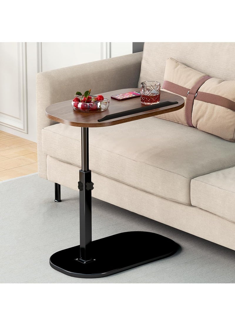 0 تي أوه وان تيك طاولة جانبية قابلة للتعديل، طاولة قهوة 0TO1، طاولة جانبية على شكل حرف C للأريكة، طاولة جانبية صغيرة تدور 360 درجة، طاولات جانبية للمساحات الصغيرة، طاولة تلفزيون للأريكة، طاولة كمبيوتر محمول ضيقة لغرفة المعيشة وغرفة النوم - Image 1
