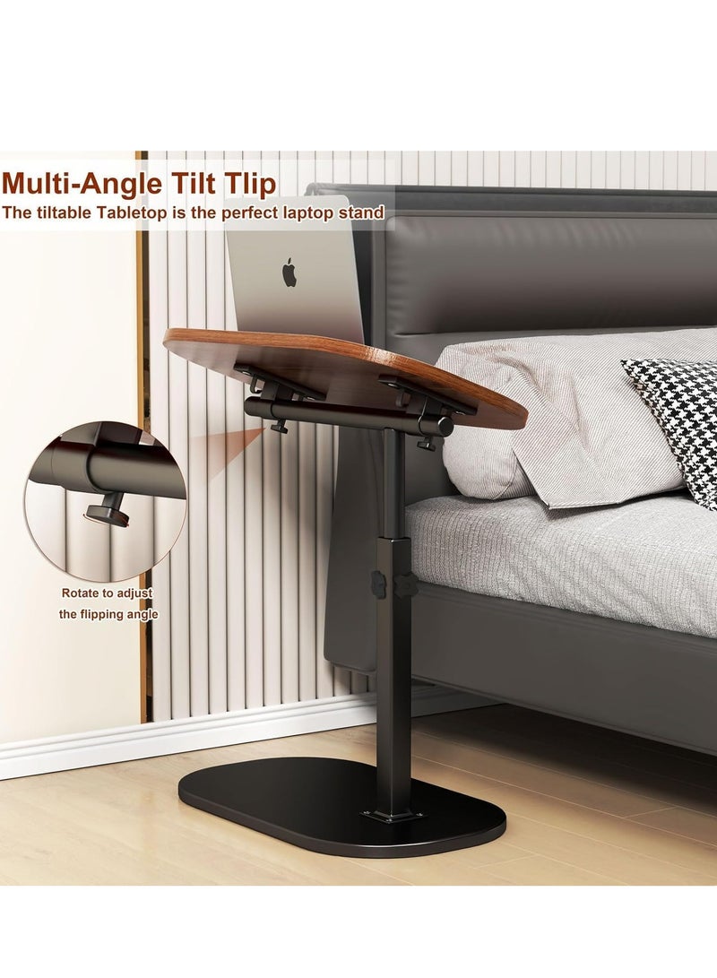 0 تي أوه وان تيك طاولة جانبية قابلة للتعديل، طاولة قهوة 0TO1، طاولة جانبية على شكل حرف C للأريكة، طاولة جانبية صغيرة تدور 360 درجة، طاولات جانبية للمساحات الصغيرة، طاولة تلفزيون للأريكة، طاولة كمبيوتر محمول ضيقة لغرفة المعيشة وغرفة النوم - Image 2