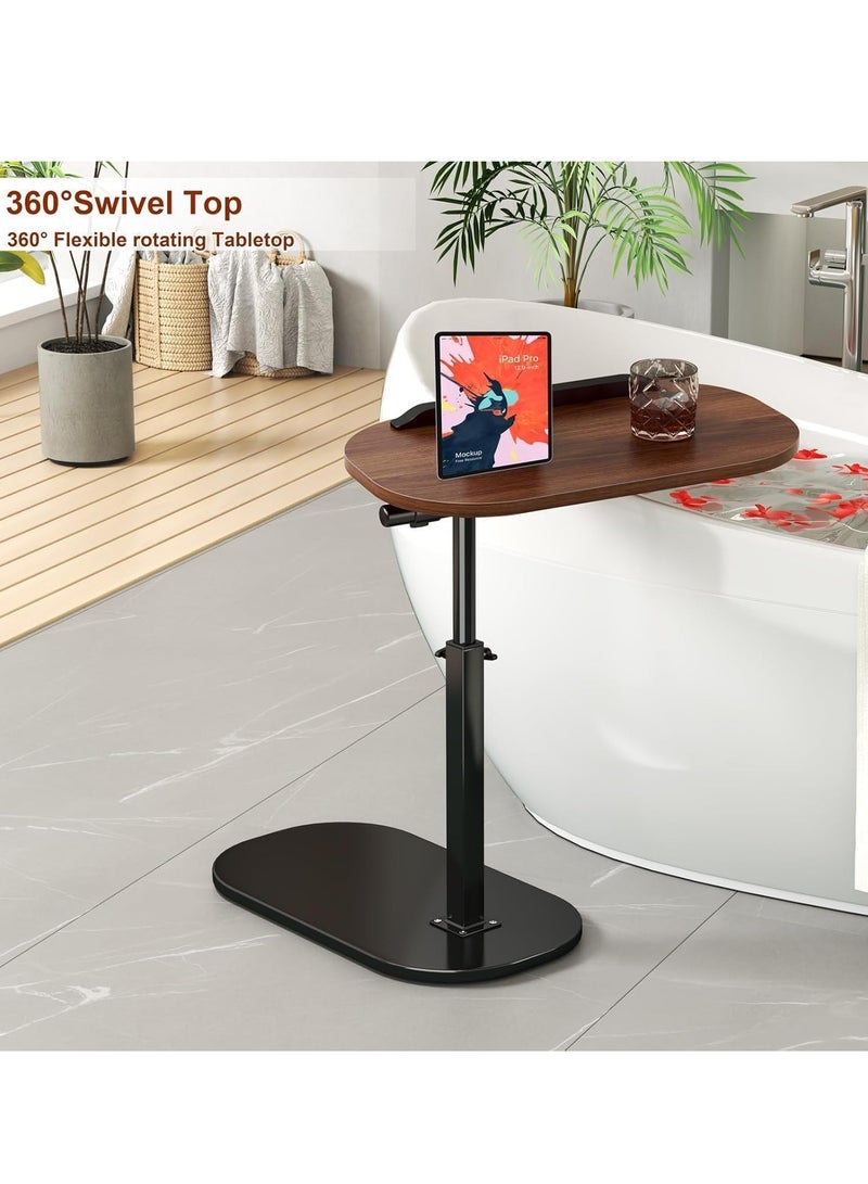 0 تي أوه وان تيك طاولة جانبية قابلة للتعديل، طاولة قهوة 0TO1، طاولة جانبية على شكل حرف C للأريكة، طاولة جانبية صغيرة تدور 360 درجة، طاولات جانبية للمساحات الصغيرة، طاولة تلفزيون للأريكة، طاولة كمبيوتر محمول ضيقة لغرفة المعيشة وغرفة النوم - Image 4