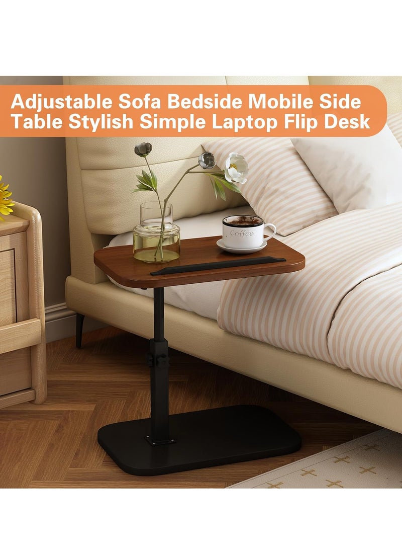 0 تي أوه وان تيك طاولة جانبية قابلة للتعديل، طاولة قهوة 0TO1، طاولة جانبية على شكل حرف C للأريكة، طاولة جانبية صغيرة تدور 360 درجة، طاولات جانبية للمساحات الصغيرة، طاولة تلفزيون للأريكة، طاولة كمبيوتر محمول ضيقة لغرفة المعيشة وغرفة النوم - Image 5