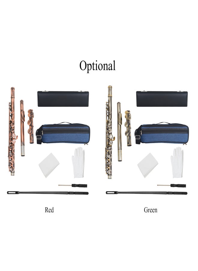 SLADE C-key 16-Hole Flute Set Closed Hole C Flute With Case Cleaning Rod Wiping Cloth and Gloves for Beginner Music Lover - Image 2
