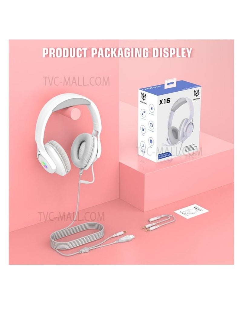 Onikuma Wired Headphone With Microphone White - Image 1