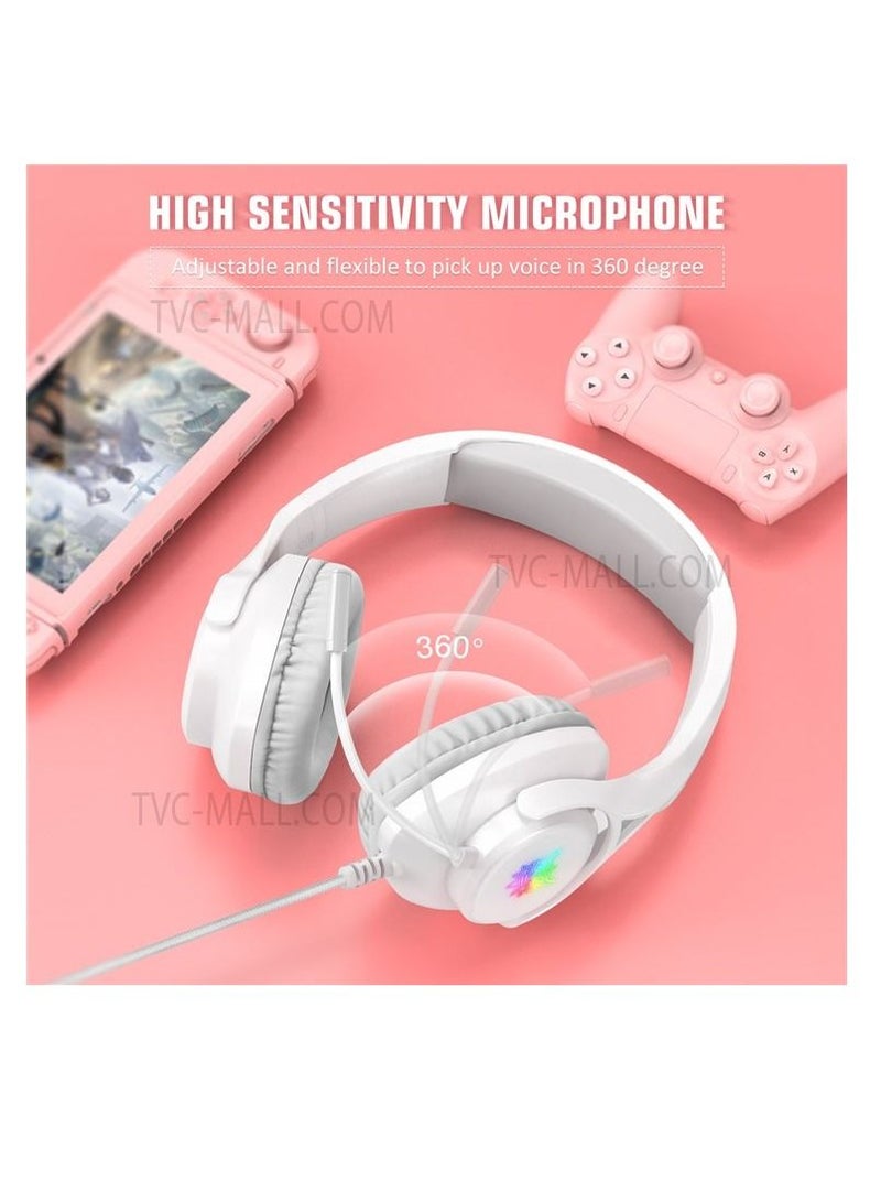 Onikuma Wired Headphone With Microphone White - Image 3
