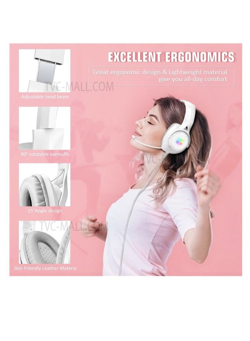 Onikuma Wired Headphone With Microphone White - Image 2