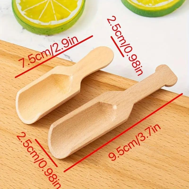 MaruHub 6Pcs Mini Wooden Spoons For Masala Jar Container, Reusable Candy Spoon, Baby Scoops, Environmental Protection, Non-Toxic Multi-Purpose Wooden Condiment Spoons (Square, Small) ,7.4 Cm - Image 5