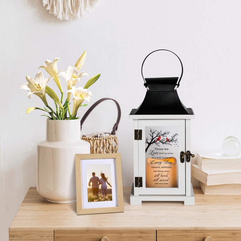 HugMemories Memorial Lantern - Bereavement Sympathy Gifts for Loss of Loved One Mother Father, Thoughtful Funeral Gifts in Memory of Loved One with LED Candle - Image 2