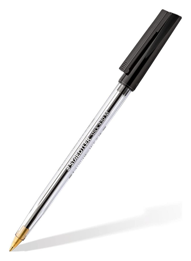 STAEDTLER STAEDTLER Medium 0.5mm 430 Stick Ballpoint Pens Writing Pen Smooth - Black, Blue & Red Ink - Pack Of 5  - Image 3
