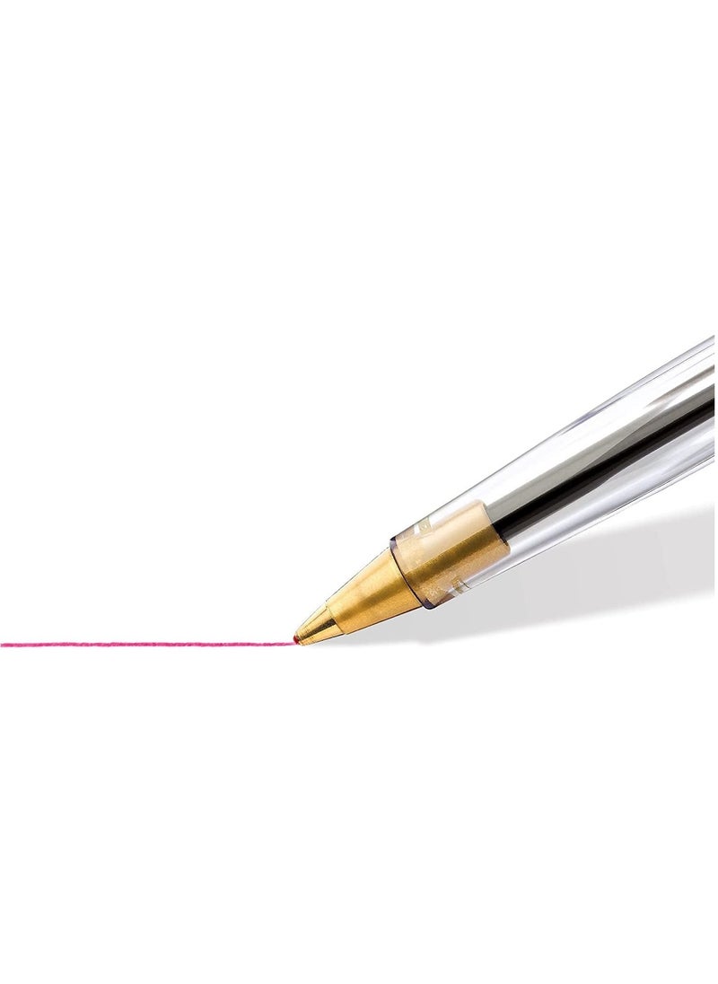 STAEDTLER STAEDTLER Medium 0.5mm 430 Stick Ballpoint Pens Writing Pen Smooth - Black, Blue & Red Ink - Pack Of 5  - Image 5