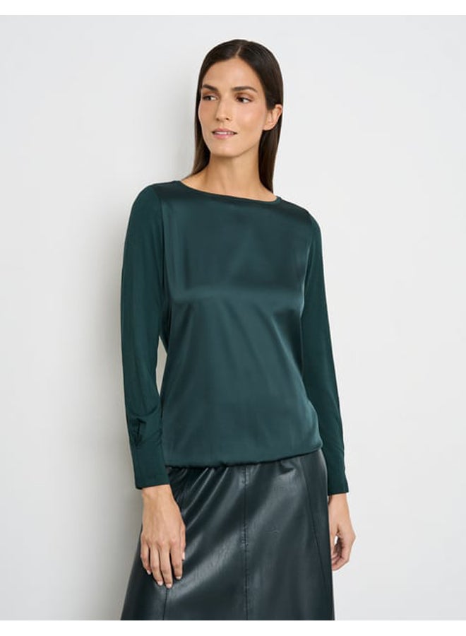GERRY WEBER Flowing long-sleeved shirt with material patch  - Image 2