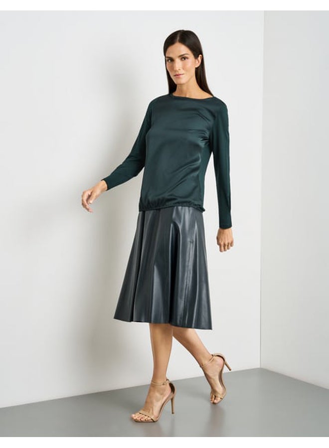 GERRY WEBER Flowing long-sleeved shirt with material patch  - Image 3