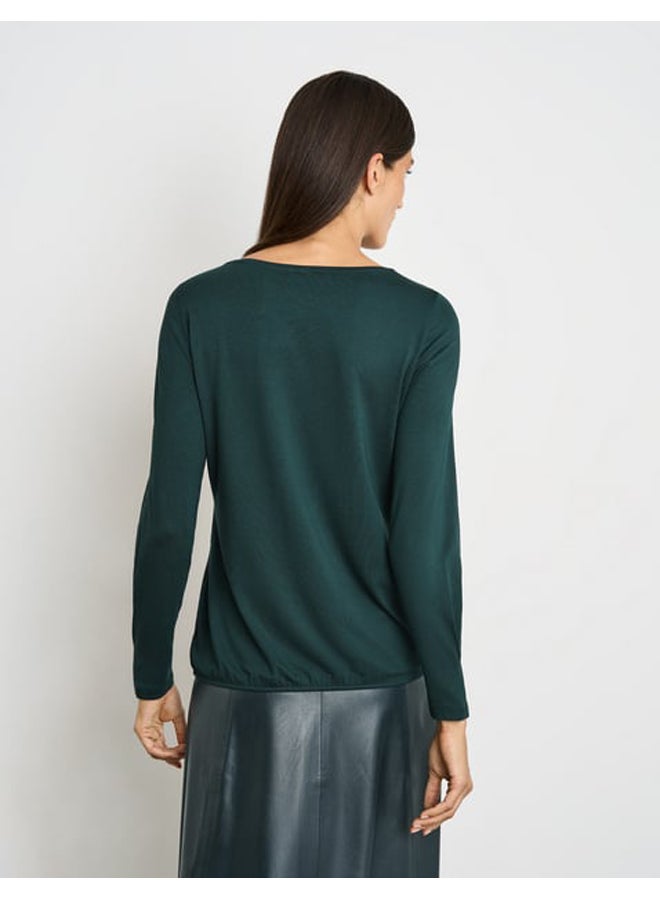GERRY WEBER Flowing long-sleeved shirt with material patch  - Image 4