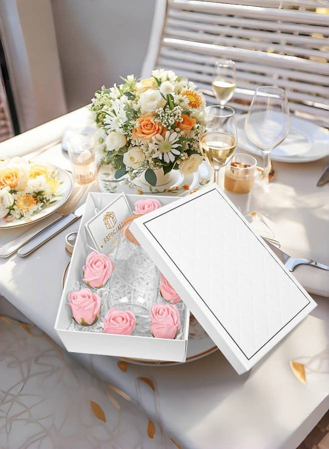 Generic White Gift Box With Lid,Large Hard Cardboard Box With Ribbon For New Year Wedding Eid Birthday Present Packing  - Image 4