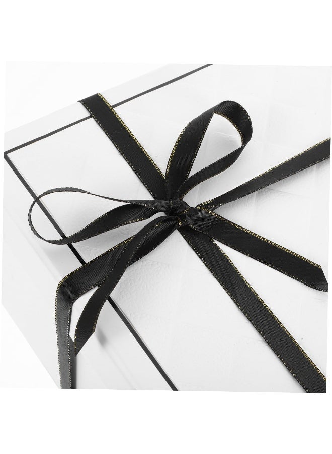 صندوق هدايا أبيض مع غطاء، صندوق كبير من الورق المقوى الصلب مع شريط لتعبئة هدايا رأس السنة وحفلات الزفاف والعيد وأعياد الميلاد - Image 2