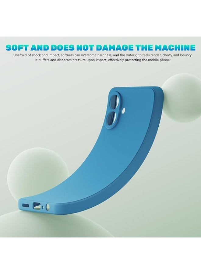 Case for Samsung Galaxy A07 4G Case with 2 Pack Tempered Glass Screen Protector, Liquid Silicone Shockproof Anti-Scratch Soft TPU Thin Phone Cover - Blue - Image 2