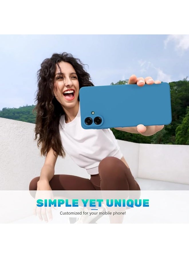 Case for Samsung Galaxy A07 4G Case with 2 Pack Tempered Glass Screen Protector, Liquid Silicone Shockproof Anti-Scratch Soft TPU Thin Phone Cover - Blue - Image 5