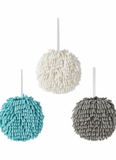 Excefore 3 Bags Of Hanging Bathroom Towel Super Fluffy Chenille Ball Towel Can Immediately Dry Hands With High Water Absorption  - Image 1