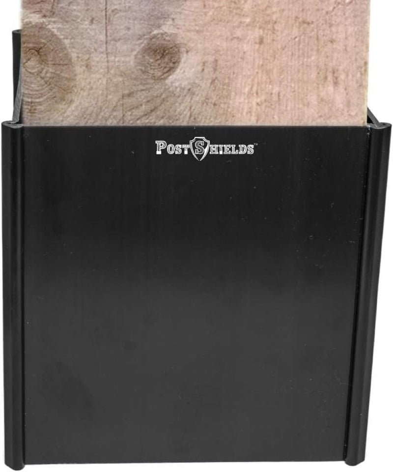 Post Shields Store 4x4 Post Protector - Fits Standard 3.5"x3.5" Wood or Metal Posts - 6in High - Easy Install, No Tools - Protects Mailbox, Deck and Fence Posts from Lawn Maintenance Equipment Damage - Image 1