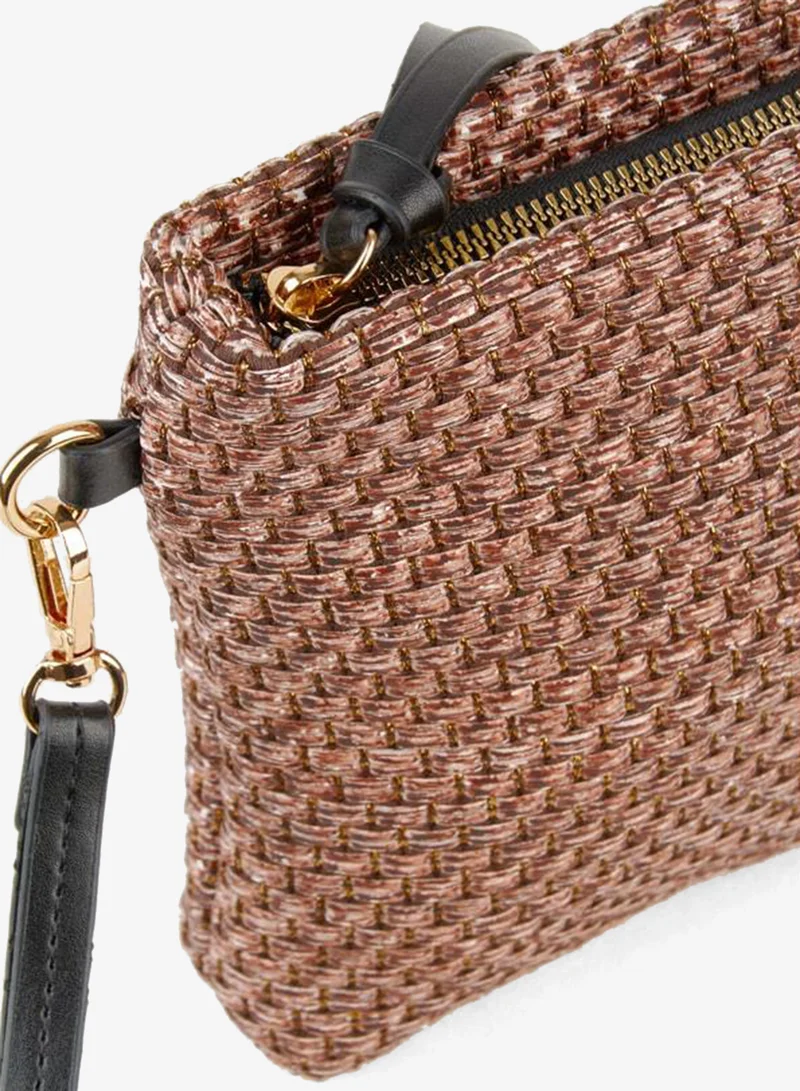 Vivaq  Women's Bellus Wicker Light Coffee Lined Synthetic Leather Wrist Strap Portfolio Hand and Clutch Bag. for Women | Best Price UAE