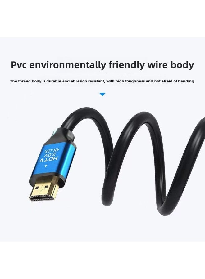 2.0 HD Hdmi Line 4K Data Cable Cable Computer TV Set-top Box Projector Monitor Video Cable-Color:Blue Head Black Line-Line Length:2 M 19+1 - Image 2