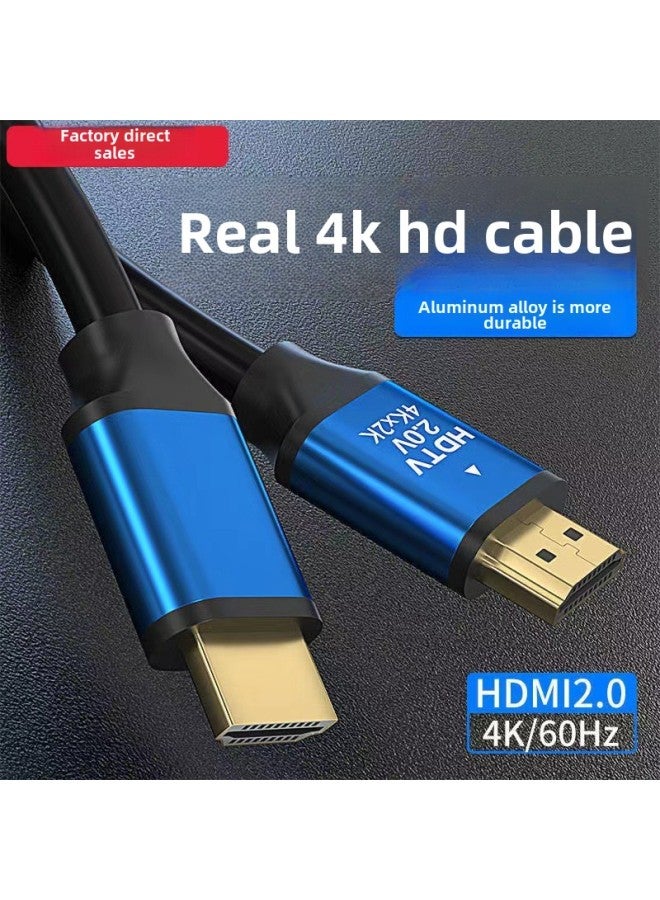 2.0 HD Hdmi Line 4K Data Cable Cable Computer TV Set-top Box Projector Monitor Video Cable-Color:Blue Head Black Line-Line Length:2 M 19+1 - Image 3