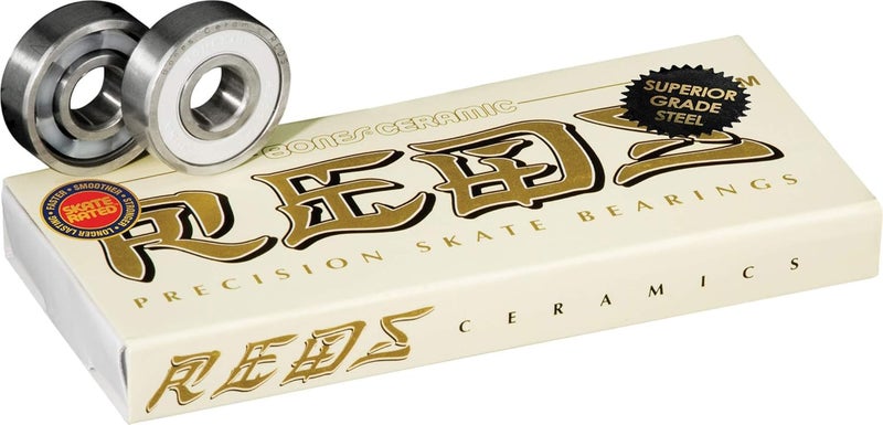 Bones Ceramic Reds Skateboard Bearings 8 Pack - Image 1