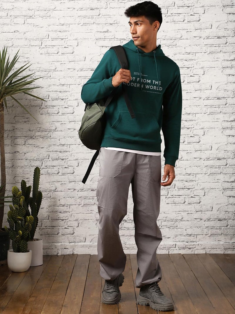 Nobero Men's Hooded Sweatshirt in Dark Green - Image 3