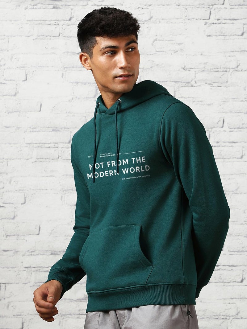 Nobero Men's Hooded Sweatshirt in Dark Green - Image 5