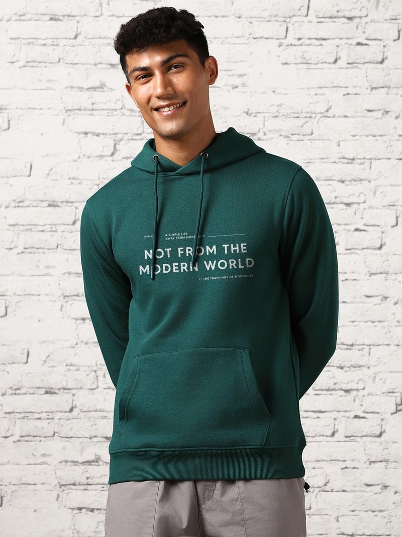 Nobero Men's Hooded Sweatshirt in Dark Green - Image 4