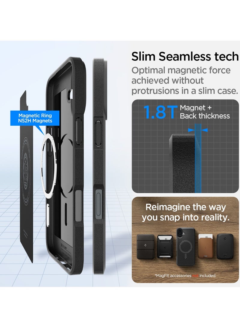 Spigen Core Armor MagFit iPhone 16 Plus Case Cover with Magsafe (2024) - Matte Black - Image 2