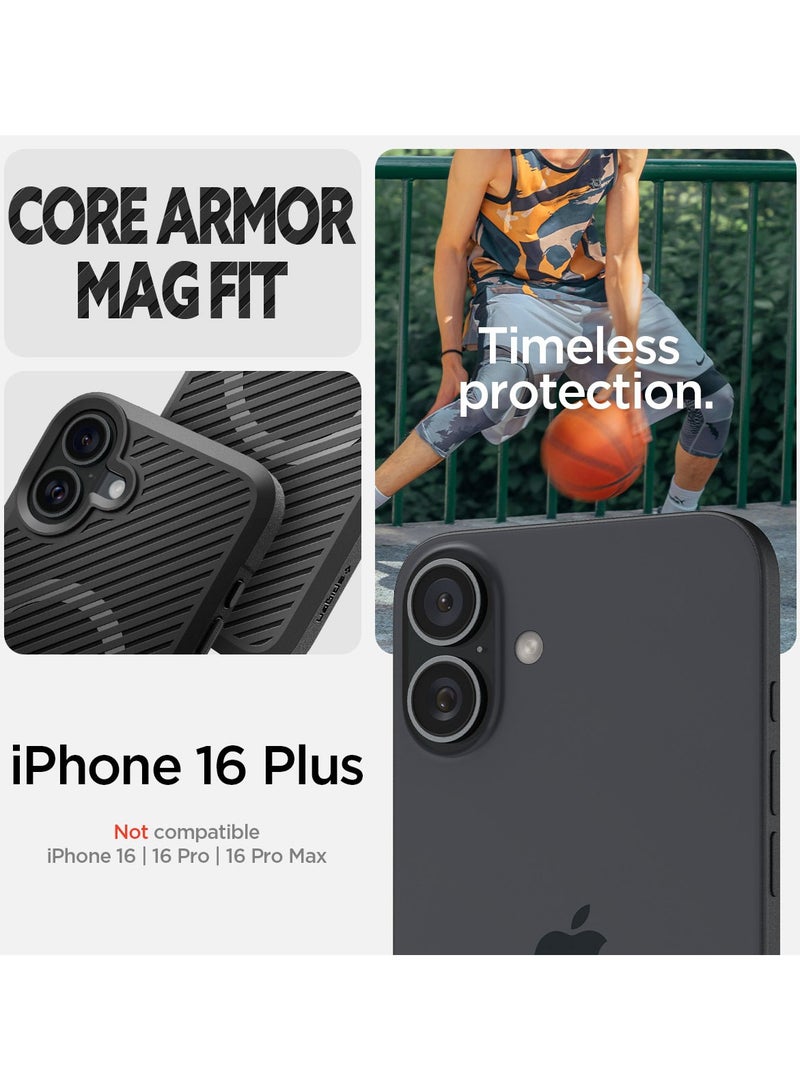 Spigen Core Armor MagFit iPhone 16 Plus Case Cover with Magsafe (2024) - Matte Black - Image 3