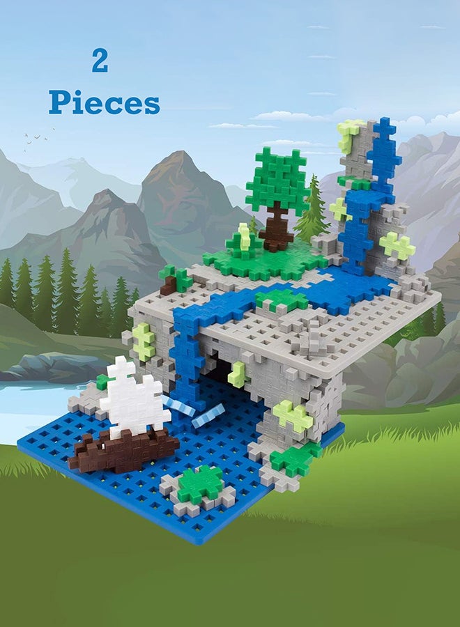 Plus-Plus Ingenious Construction Toy, Base Plate, Base Plate, Grey And Blue, 2 Pieces  - Image 1