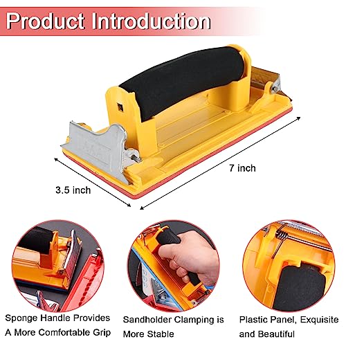 Hubaow Hand Sander, Sandpaper Holder with Sponge Handle, 7 x 3.5 inch Manual Hand Sanding Block for Drywall Wood Metal Furniture Polishing, 1 Pack - Image 2