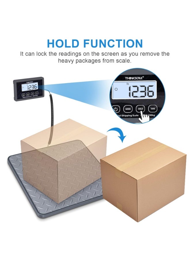 Shipping Scale, 440 lbs/1 oz Highly Accurate Postal Scale with Hold/Tare/LCD Display, Lightweight Digital Postage Scale for Packages/Luggage/Post Office/Dog, Battery & AC Adapter Included - Image 2