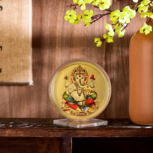 DHRUVS COLLECTION Gold Plated Shiv Parivar Idol Acrylic Diamond Cut Photo Frame Stand for Home Decor, Car Dashboard, Office Table, Pooja, Temple, Workplace, Housewarming Gift (10.5 x 8 Centimeters) - Image 4