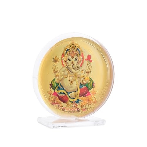 DHRUVS COLLECTION Gold Plated Shiv Parivar Idol Acrylic Diamond Cut Photo Frame Stand for Home Decor, Car Dashboard, Office Table, Pooja, Temple, Workplace, Housewarming Gift (10.5 x 8 Centimeters) - Image 1