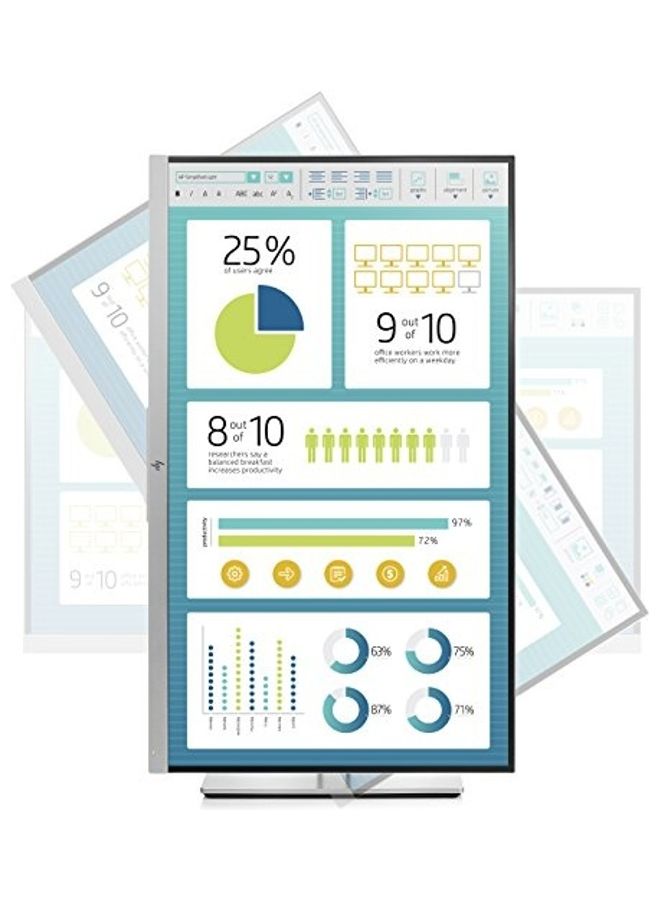 HP EliteDisplay E273 27" HD IPS Monitor Silver - Image 5