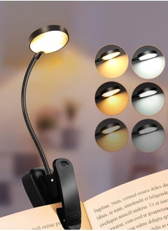 LOOPITYS Book Light,LOOPITYS Reading Book Clip Light, 6 Modes, LED Clip Reading Light, Eye-Care USB Rechargeable Reading Lamp for Kids, Flexible Clip-on Book Light for Reading in Bed，desk lamp  - Image 1