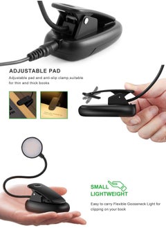 LOOPITYS Book Light,LOOPITYS Reading Book Clip Light, 6 Modes, LED Clip Reading Light, Eye-Care USB Rechargeable Reading Lamp for Kids, Flexible Clip-on Book Light for Reading in Bed，desk lamp  - Image 2
