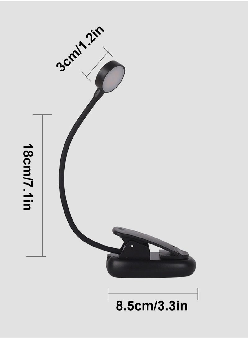LOOPITYS - Book Light,LOOPITYS Reading Book Clip Light, 6 Modes, LED Clip Reading Light, Eye-Care USB Rechargeable Reading Lamp for Kids, Flexible Clip-on Book Light for Reading in Bed，desk lamp - Image 1