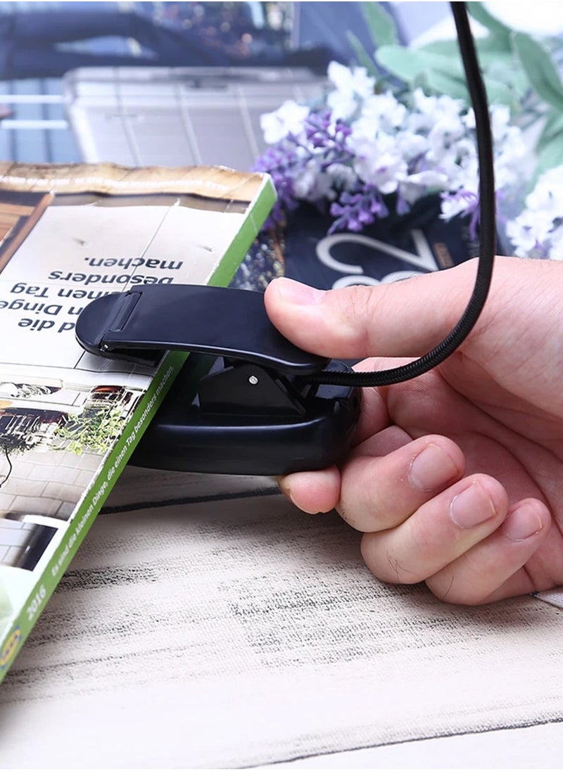 LOOPITYS - Book Light,LOOPITYS Reading Book Clip Light, 6 Modes, LED Clip Reading Light, Eye-Care USB Rechargeable Reading Lamp for Kids, Flexible Clip-on Book Light for Reading in Bed，desk lamp - Image 1