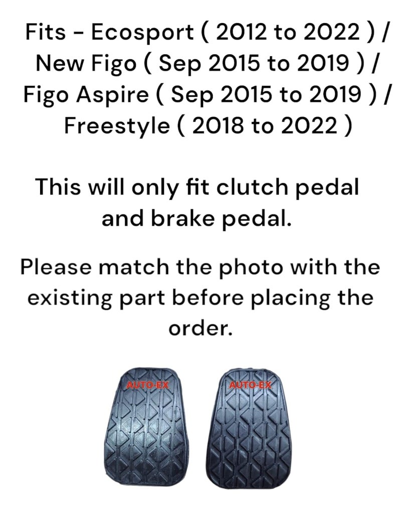 Auto-Ex Clutch Brake Paddle Rubber Cover Pedal Pad Rubber 2 Piece Compatible/Replacement For Ecosport/New Figo (Sep 2015 to 2019) / Figo Aspire/Freestyle - Image 2