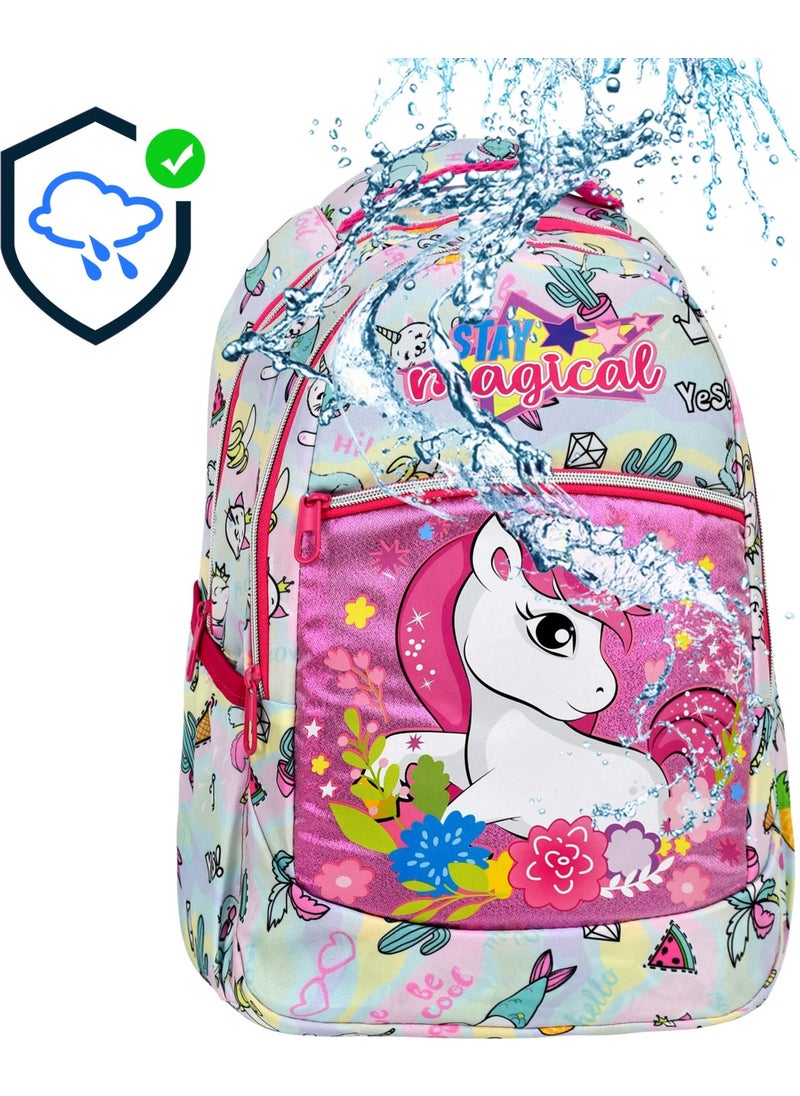 Çantaland 3-Piece School Set, Rainbow Unicorn Patterned Primary School Bag + Lunch Box + Pencil Case  - Image 4