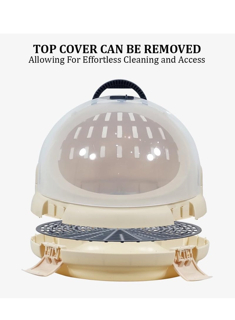 NNC PETS Pet travel carrier with Portable, and Transparent design, Pet carrier for small to medium cats, Safety lock, Handle, and Idea for Outdoor use, Easy to clean and Ventilation holes, 42 cm (Beige) - Image 5