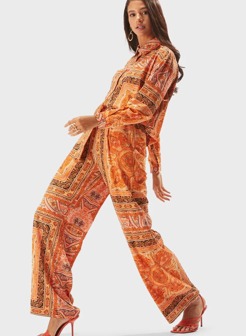 2Xtremz Printed Wide Leg Palazzo Pants